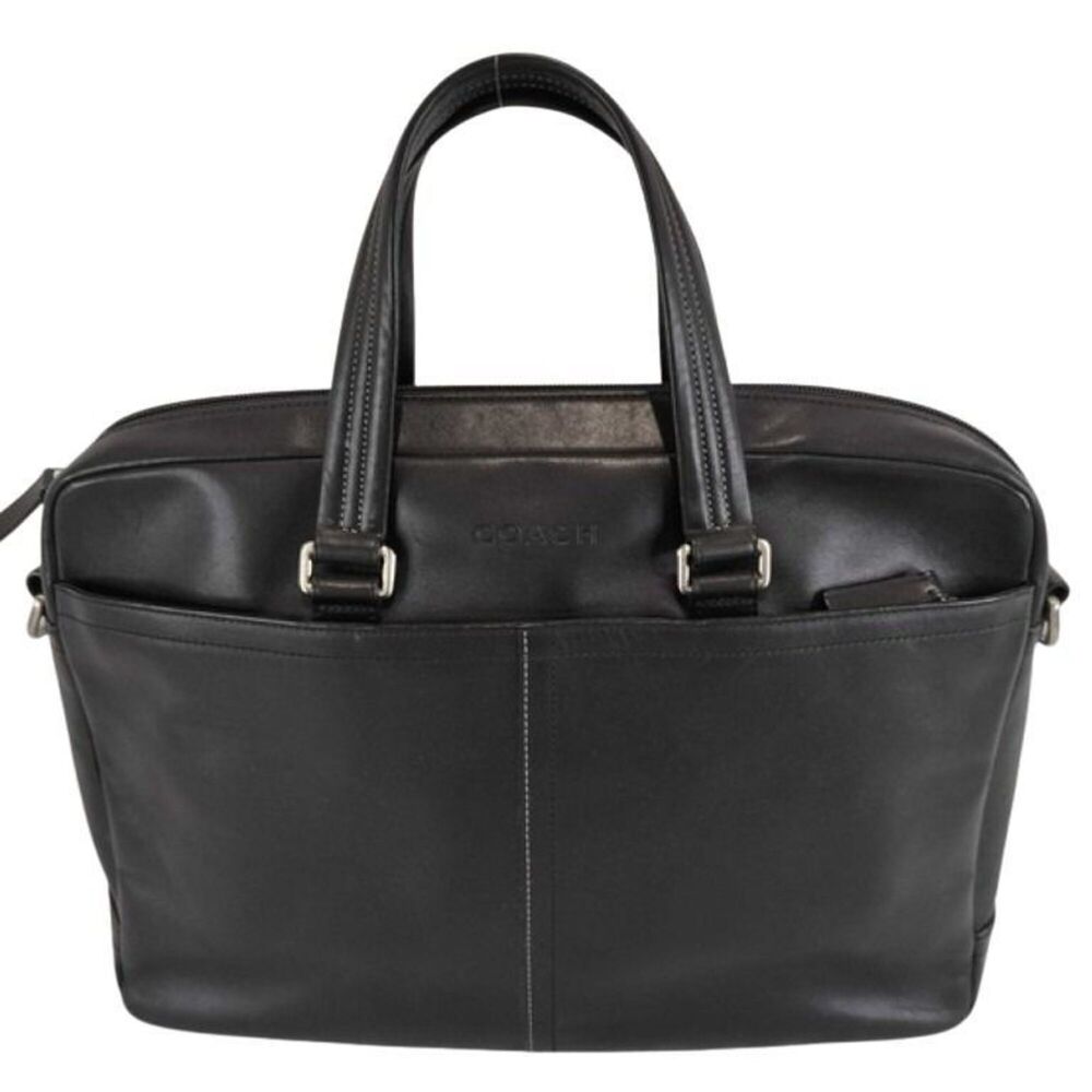 COACH Bag F70670 Black Leather Men's Handbag